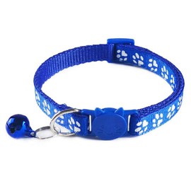 Tafeiya 3x Cat Collars Safety Collar With Quick Release Break Away Buckle and Bell, Adjustable Cute Kitten Collar Suitable for all Domestic Cats (Blue/Blue/Blue)