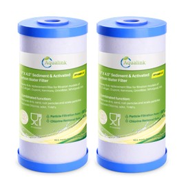 AQUALINK PP10BB-CC 5 Micron 10" x 4.5" Whole House Sediment Activated Carbon Water Filter Replacement for GE FXHTC, GXWH40L, GXWH35F, GNWH38S, RFC-BBSA, W50PEHD, DuPont WFHD13001