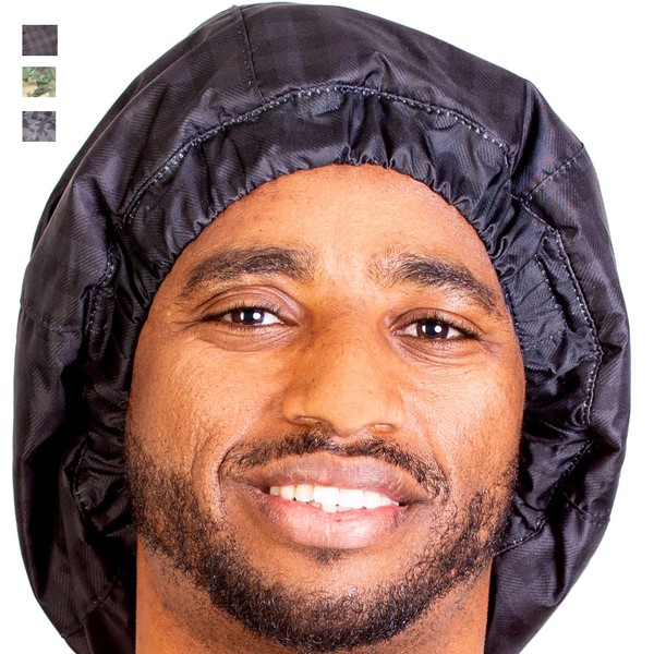 Large & Durable Shower Cap for Men (Special Design) — Great for Dreadlocks, Long Hair, Braids, Curly Hair, Afro. Reusable, Waterproof, Good For 1000+ Showers. Terry-Lined, Microfiber, Anti-Frizz Cloth Inside.