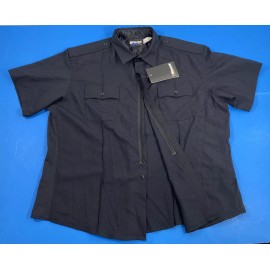 BLAUER 2XL REG MENS 8446-1 S/S POLY WOOL SUPERSHIRT ZIP SHIRT DARK NAVY 2XL REG