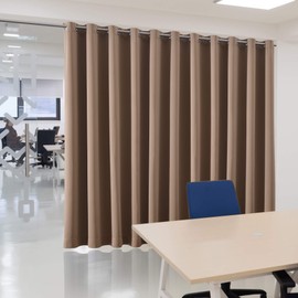 bluCOASTLINE Room Divider Curtain Privacy Curtain Room Partition Curtain for Bedroom Office Living Room Darkening Curtain Extra Wide Backdrop Curtain, 15ft W x 8ft L, Tan, 1 Panel