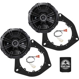 KICKER Speakers 6.5 inch for Toyota Sequoia 2003-2007 Upgrade Kit - Pair of DS Series with Adapters and Harness, Coaxial 6 1/2 Car Audio Front Door Speaker DSC650, 43DSC6504