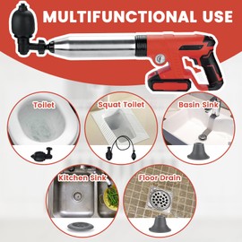 RIGFRCH Electric Toilet Plunger - Heavy Duty High Pressure Air Drain Cleaner Tool, Plungers for Bathroom，Kitchen and Toilet ，Drain Clog Remover Tool- Easy to Use with Exceptional Results