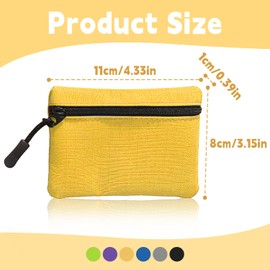 2 Pcs Coin Purse, Zipper Coin Purse Women Oxford Cloth Small Coin Purse Girl Boys Coin Purse Portable Mini Coin Pouch for Women Men (Yellow+Blue)