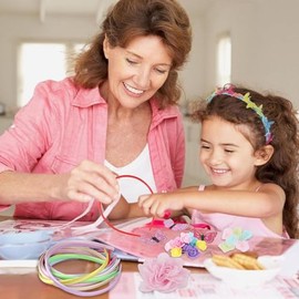 154 PCS Kit de Fabricación de Diademas para Niñas, Kit de diadema para niñas seguras, set de accesorios para el cabello hecho 10 diademas de moda, Juegos de Manualidades Juguetes Regalo Cumpleaños