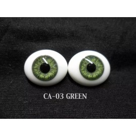 Pabol 22 MM CA03 Green Glass Eyes Oval Flatback for reborns