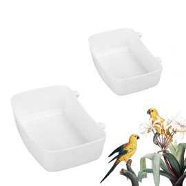 Wenrou Pack of 2 Hanging Bird Feeder Bowls, Hanging Bird Bathtub, Bird Bath with Hooks, Water Bowl, Bird Bathhouse, Bird Tub, for Feeding Birds, Cats, Dogs and Other Pets