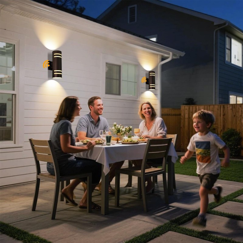 Tesjaso Modern Outdoor Wall Light with Dusk to Dawn Sensor,