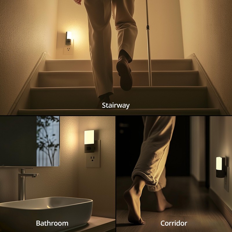 Lyridz Plug-in LED Rotatable Night Light with Motion Sensor, Dimmable