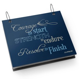 Gone For a Run BibFOLIO Race Bib Album | Bib Holder Courage to Start | Navy
