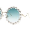 Women's Round Sunglasses Oversized Gold Metal Frame With Pearls UV400