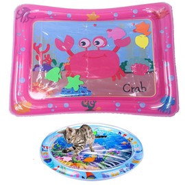 Summer Water Mat for Pets, Sensory Water Play Mat for Cats, Summer Water Play Mat, Interactive Cat Toy, Water Mat Water Toy for Cats, Dogs (G, 1)