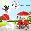 Julimoon Double Folding Camping Chairs w/Removable Umbrella, Portable Picnic Loveseat