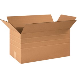 Aviditi MD241212 Multi-Depth Corrugated Cardboard Box 24" L x 12" W x 12" H, Kraft, For Shipping, Packing and Moving (Pack of 25)