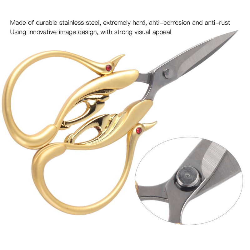 Scissors Retro DIY Swan Shaped Cross Stitch Household Cloth Cutting