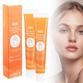 2Pcs Facial Hair Removal Cream for Women, Gentle Upper Lip, Chin & Face Hair Remover, Depilatory Cream for Smooth Skin, Delays Regrowth, Safe for All Skin Types (E)