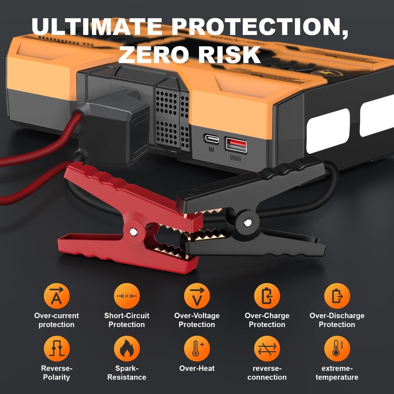 Nuynix Jump Starter with Air Compressor, 3000A Portable Car Battery