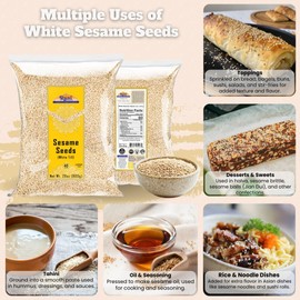 Rani Sesame Seeds Whole White, Hulled (Till) 28oz (800gm) ~ All Natural | Gluten Friendly | NON-GMO | Vegan | Indian Origin