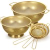 Baderke 5 Pcs Gold Strainers and Colanders Set Including 4/5