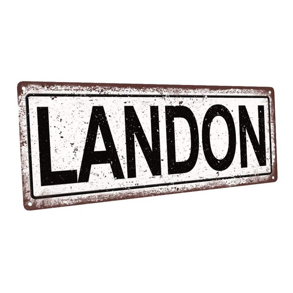 Homebody Accents Landon 6"x16" Metal Sign, Wall Décor for Kids Room and Nursery