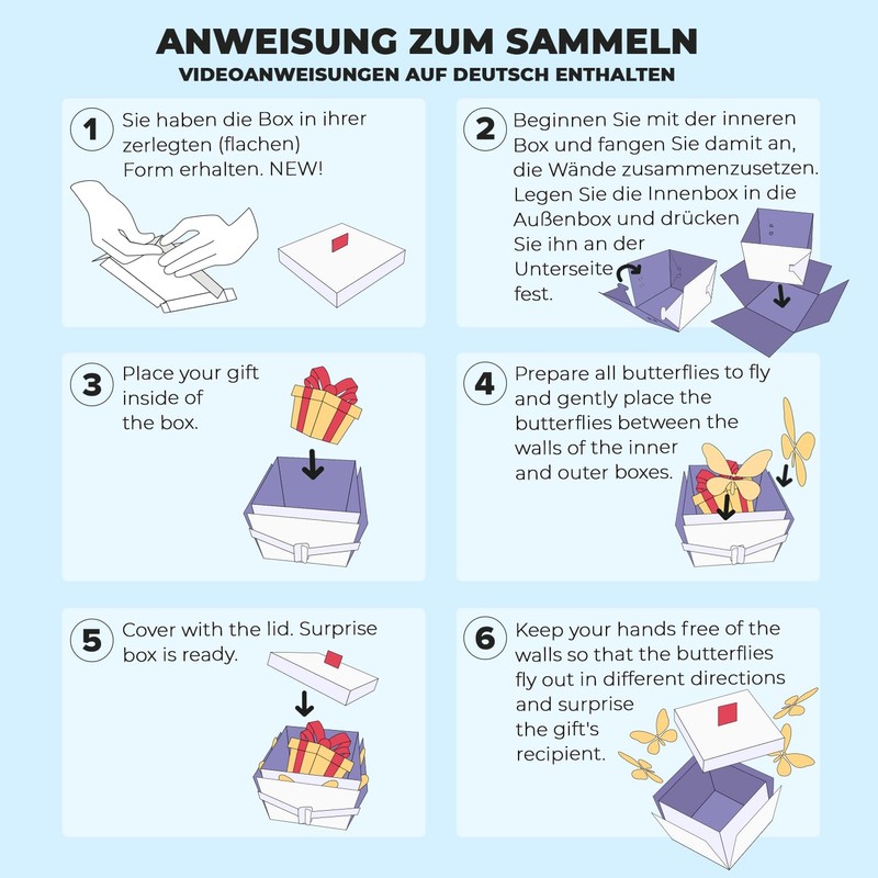 FETTIPOP DIY Gift Box Butterfly Explosion (Love) 8.5 x 14
