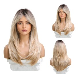 Pelucas Naturales De Pelo Largo En Capas Para Las Mujeres