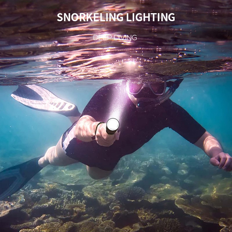 Dechoga Flashlight, Dibrite L25000lm, Stepless Dimming Diving Light, Vacuum Electroplating,