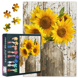 1000-Piece Jigsaw Puzzle for Adults - 50x70 cm Yellow Sunflower Flowers Art, Challenging Collectible Vintage Wall Decor for Home & Sophisticated Gifts