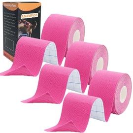 ANAMPION Kinesiology Tape (3 Rolls, 5 cm x 5 m) Kinesiology Tape Waterproof Kinesio Tape and Sports Tape for Sports for Muscles Shin Splints Ankle Knee Shoulder (Pink)