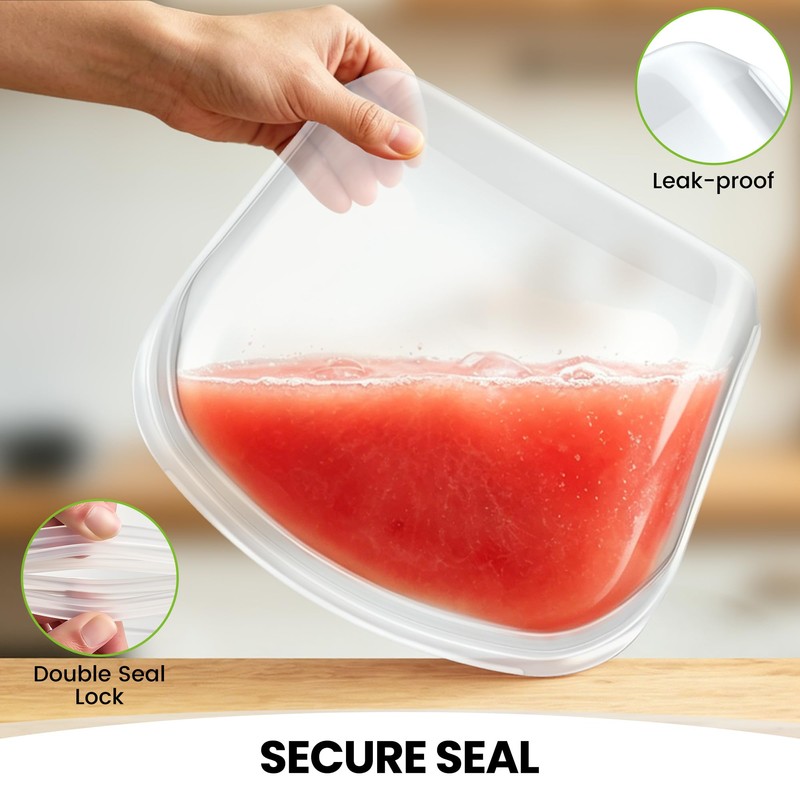 HE-SANQI Reusable Silicone Food Storage Bag, Extra Large 124oz/3500ml Stand