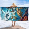 YISUMEI Microfibre Beach Towel Printed with Sea Creatures, Soft, Lightweight,