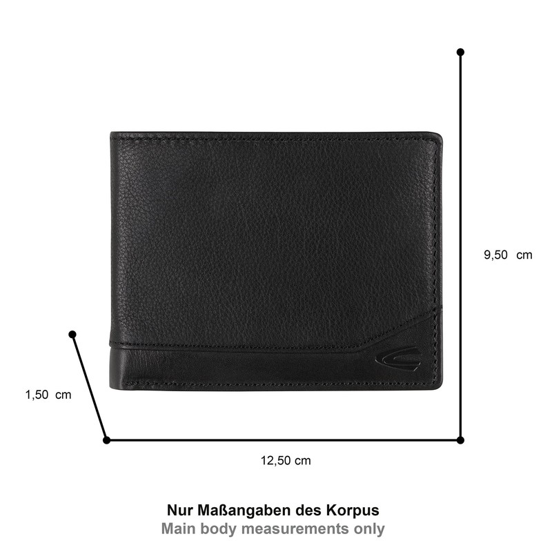 camel active Men's Stone 004664 Travel Accessory Wallet, black, M