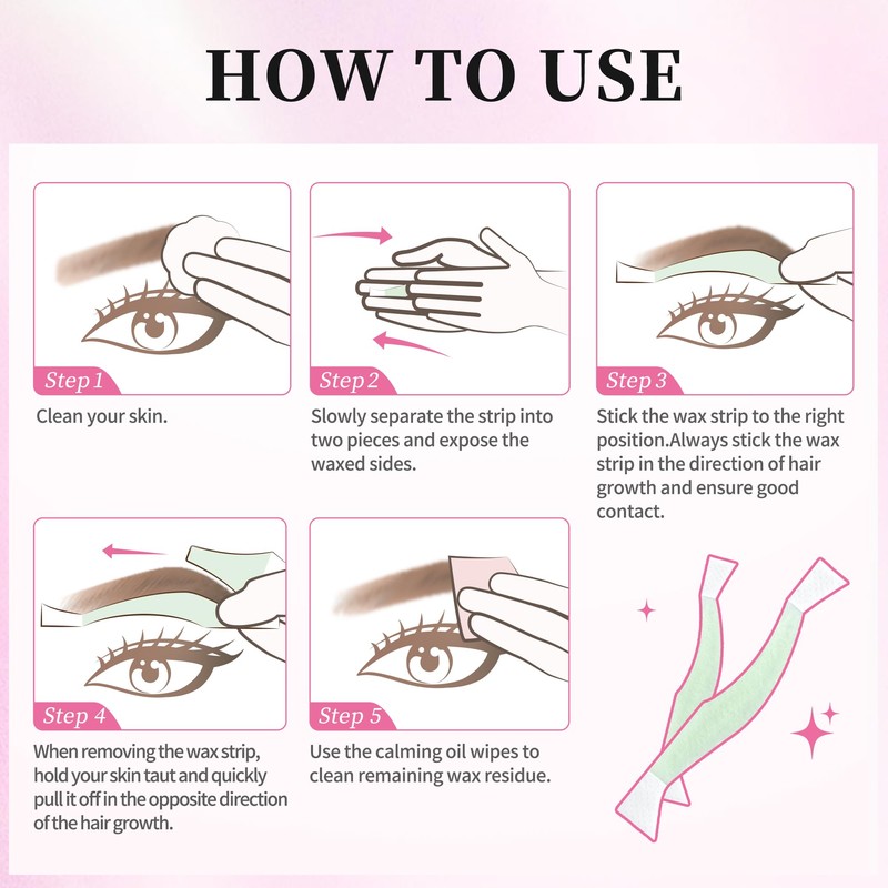 Eyebrow Wax Strips Cold Waxing Strip for Eyebrow Ready to