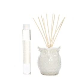 Hosley Aromatherapy Lavender Diffuser Oil with Ceramic Owl Farmhouse Bottle and Reed Sticks All in One 110 Milliliters Ideal Gift for Weddings Spa Reiki Meditation Bathroom O5