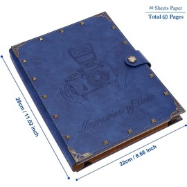 ZEEYUAN Leather Photo Album for DIY Studs Black Pages Photo Book for Gluing with Accessories as a Gift for Valentine's Day, Mother's Day, Christmas, Birthday for Everyone