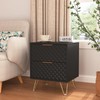 Spaco Black Nightstand Set of 2,Bedside Tables with 2 Drawers