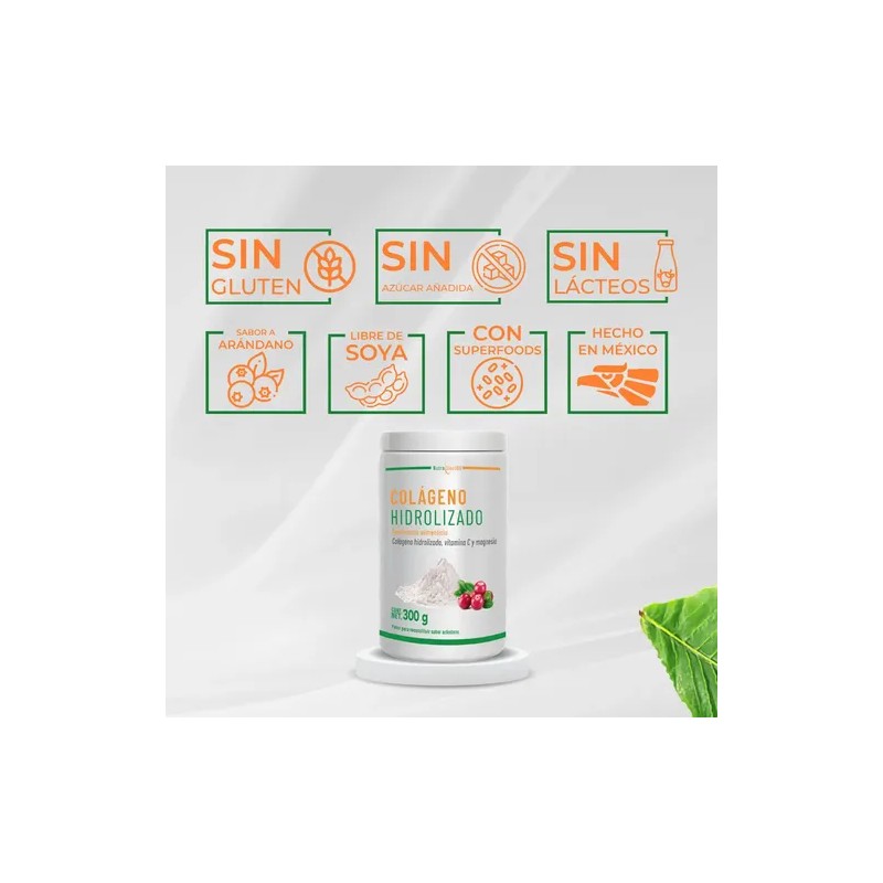 Colágeno Hidrolizado Azúcar Arándano Nutrasien100 300g Vitamina Magnesio