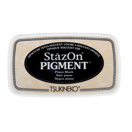 Rayher 29206576 StazOn Pigment Ink Pad, Black, 9.6 x 5.5 x 2.2 cm, Stamp Ink, Tsukineko