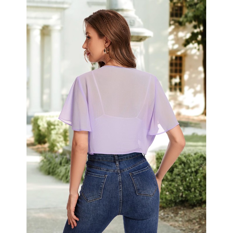 Bbonlinedress Bolero Women's Festive Chiffon Cardigan Elegant Short Sleeve Casual