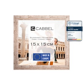 CABBEL Picture Frame 15 x 15 cm, Birch, Sturdy MDF Wood Frame, Shatterproof Plexiglass, for Hanging and Setting Up, Ideal for Photos/Pictures/Collages