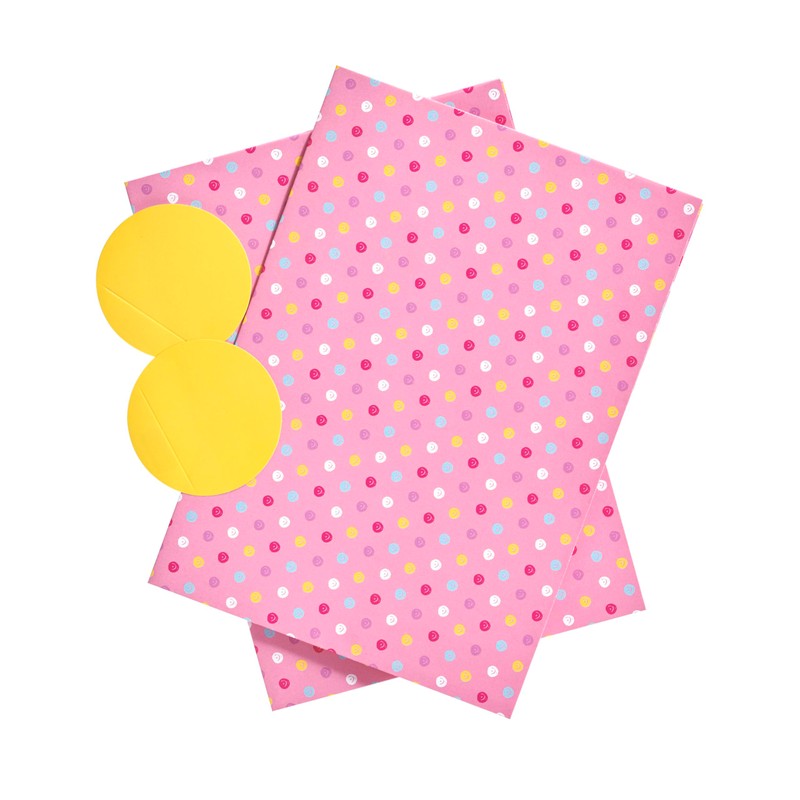 UK Greetings Girlfriend Gift Wrap - Pink Polka Dots Design