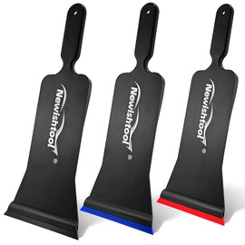 NEWISHTOOL Bulldozer Squeegee Kit Tint Tools, Long Handle Rubber Squeegee for Front/Back Rear Window Film Application, Pack of 3 Different Durometer Blade Replaceable Auto Flat Glass Tint Squeegee