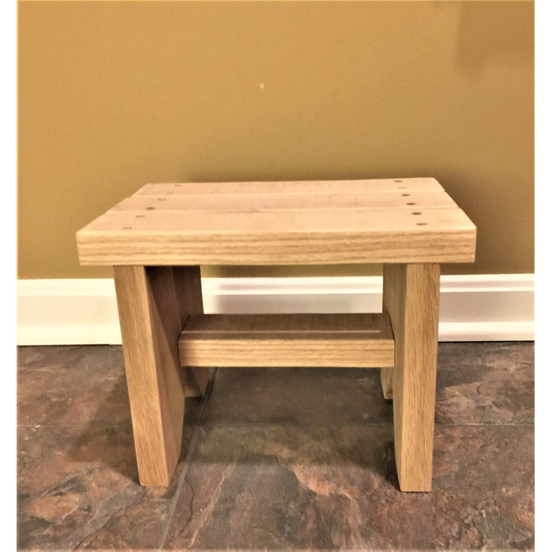 Classic Amish Reclaimed Wood Stool. Natural, Rustic, Solid. Versatile Home