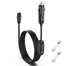 YAODHAOD 12V/24V Car Cooler Plug Power Cable with Switch,2 Pin Lead DC Replacement Car Refrigerator Mini Fridge Extension Cable-2M/6.5FT