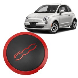 Wheel Hub Center Cover for FIAT500 2012‑2022 Replacement Hub Cover, OE 68078419AC 51884863 68078421AC 68078421AB Wheel Center for FIAT500 with Chrome Trim (Red Circle