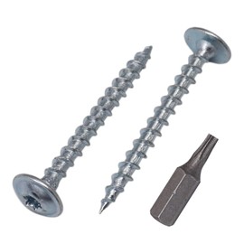 SKIR'CO (Pack of 400) Galvanised Steel 3.0 x 30mm Wood Screws Metal Screws Wafer Head Torx Head Self Tapping