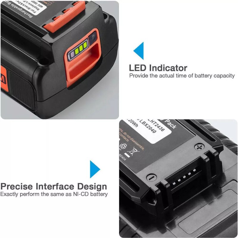 For Craftsman 2x 40V MAX Lithium Battery for Black &