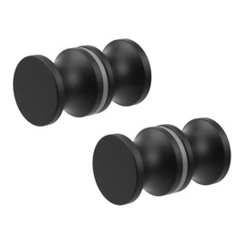 Antrader Shower Door Knobs Double Sided,2Pcs Shower Glass Door Handle Aluminum Alloy Solid Back-to-Back Shower Door Knob Glass Door Bathroom Double-Sided Handle Knob,Black
