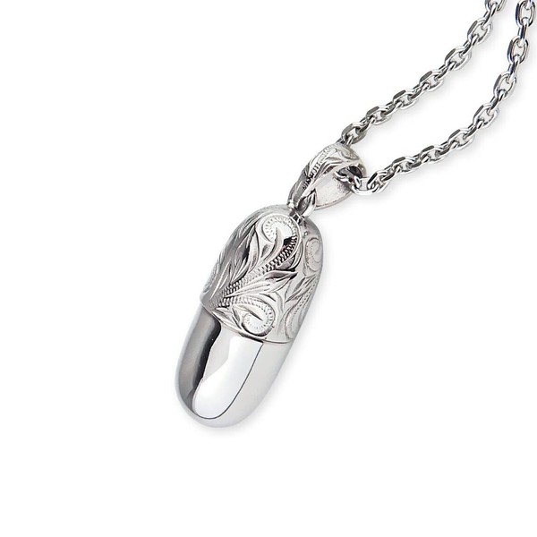 Aloha lokahi Ashes Pendant, Hawaiian Jewelry, Stainless Steel, Memorial Pendant, Silver, Scroll Maile Buddhist Tools, Cremation Capsule, Urn Case, Necklace, Urn Accessory, Amulet, Keepsake, Ashes, Altar, Urn, Urn, Pet Memorial, Stainless Steel