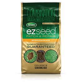 Scotts EZ Seed Patch & Repair Bermudagrass Combination Mulch, Bermudagrass Seed and Fertilizer for Bare Spots and Repair, Grows in Scorching Heat, 10 lb